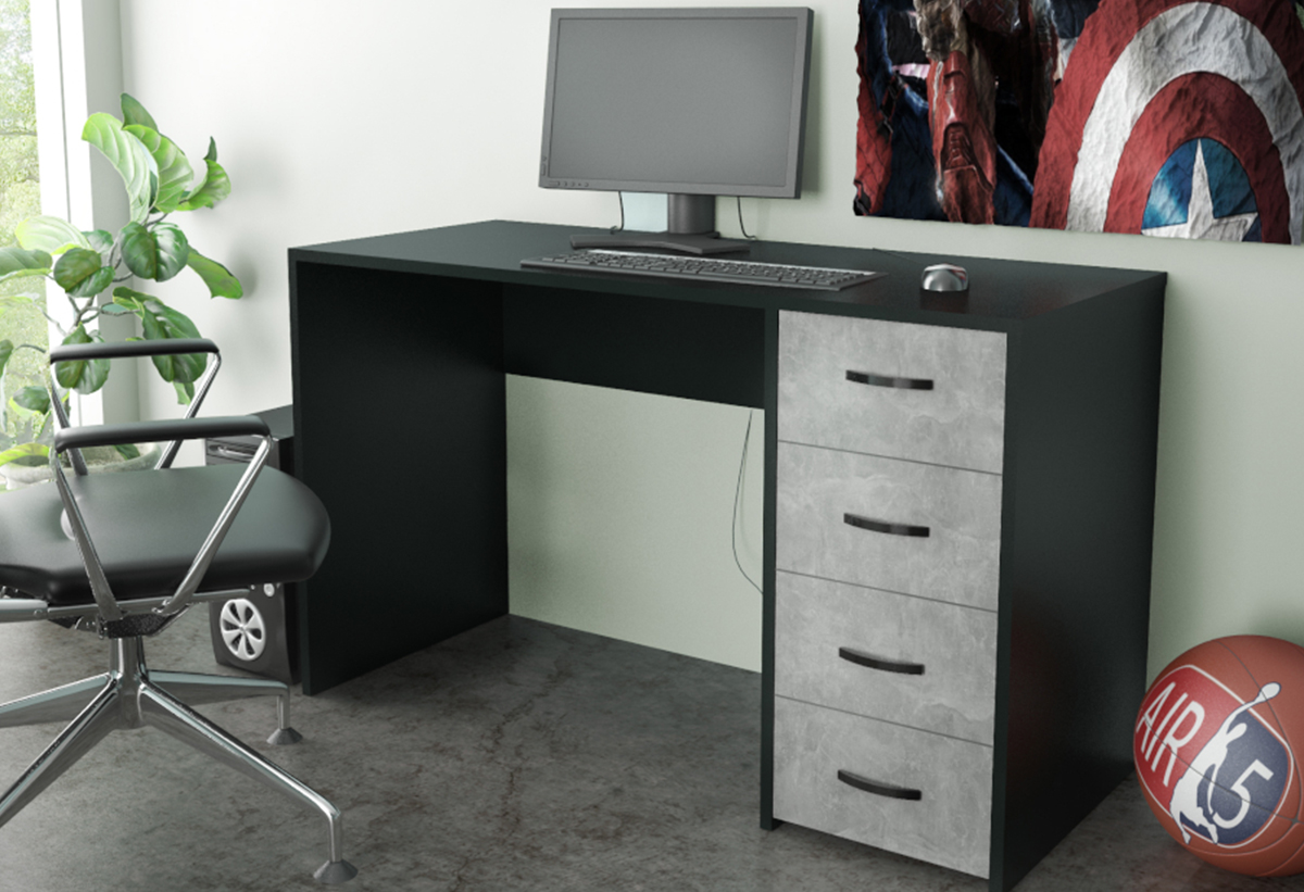  Απεικονίζεται το γραφείο σε ένα χώρο με διάφορα έπιπλα γύρω 